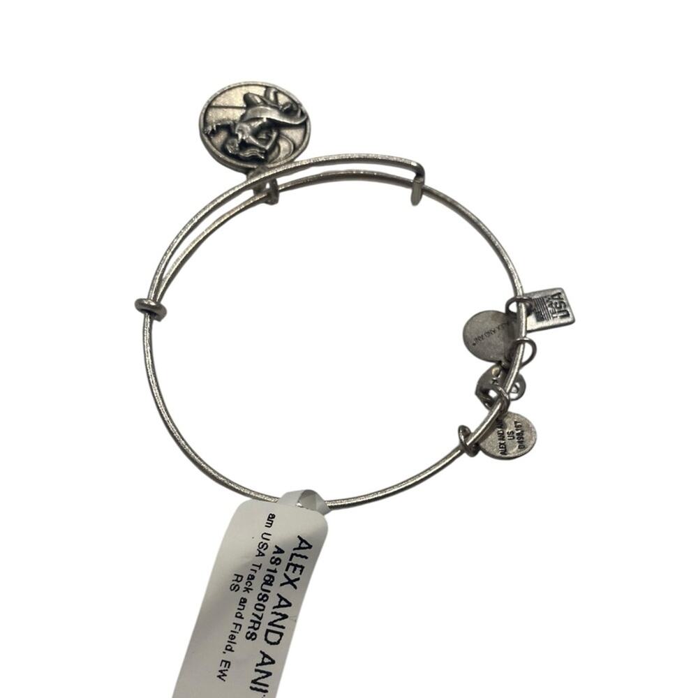 Alex and Ani Team USA Track & Field Charm Bangle Rafaelian Silver NWT - Picture 3 of 5